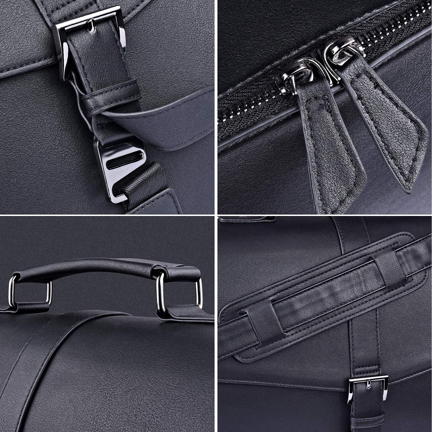 ESTARER Men's Leather Briefcase for Travel/Office/Business 15.6 Inch Laptop Messenger Bag - Image 8